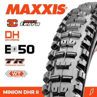 Maxxis Tyre Minion DHR II 27.5 X 2.40 WT 3C Terra DH TR E-MTB Fold 60X2TPI E-50